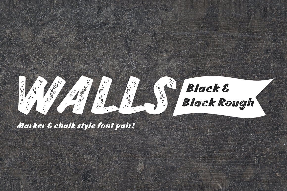 Download Walls Black & Walls Rough Black font (typeface)