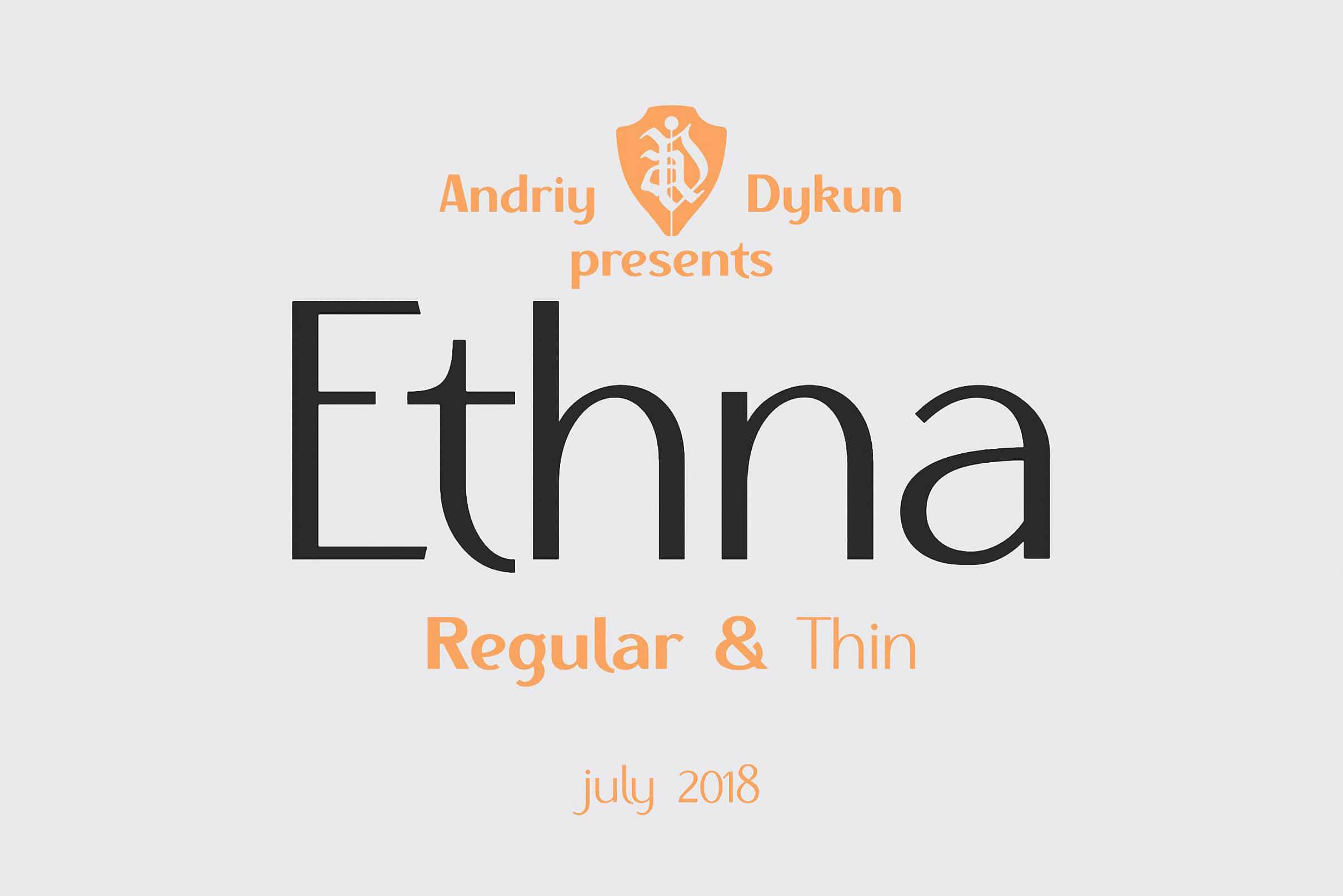 Download Ethna regular & thin font (typeface)