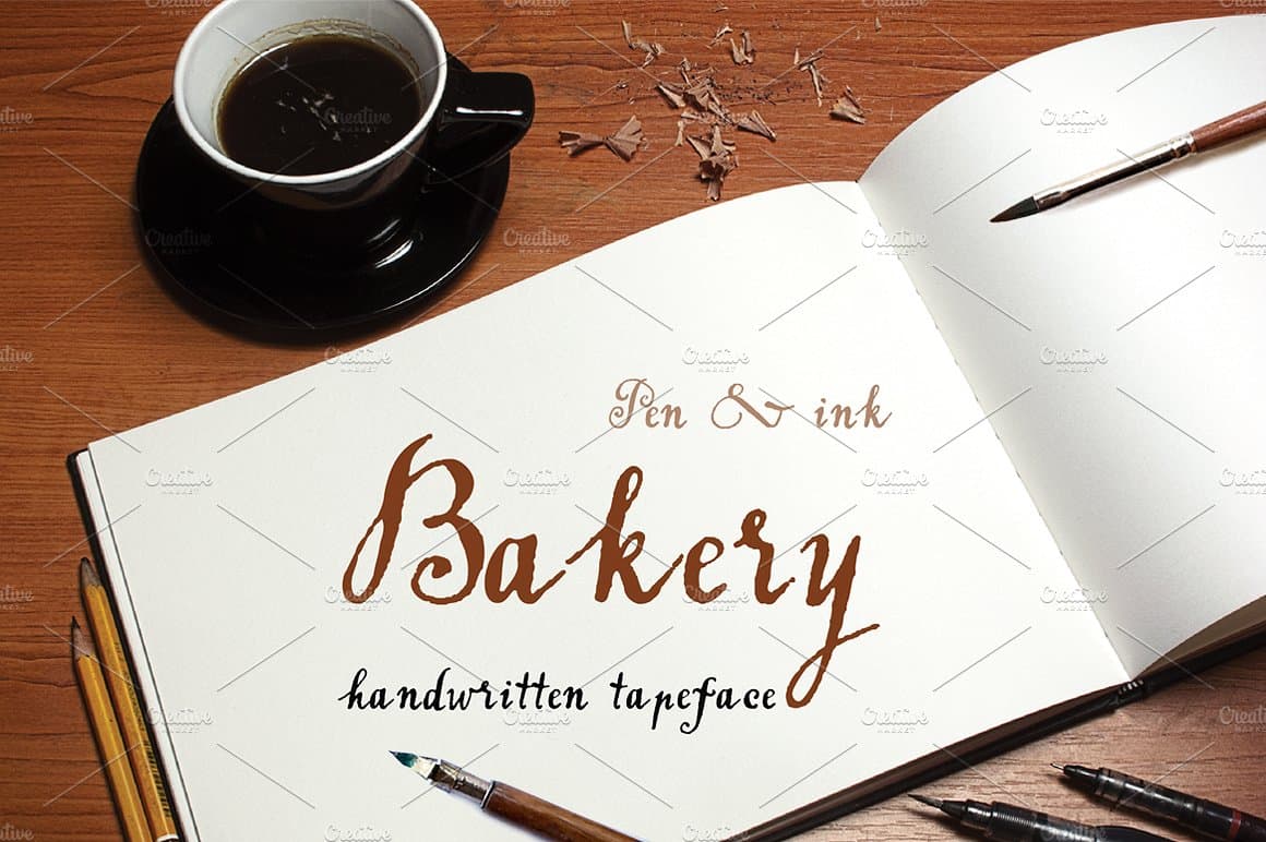 Download Handwritten tapeface Bakery font (typeface)