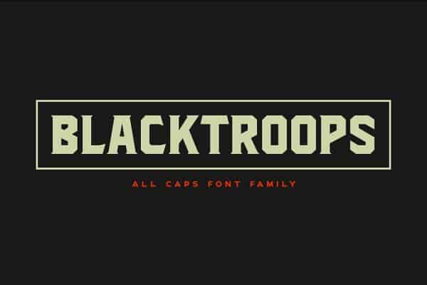 Download blacktroops rough-inline font (typeface)